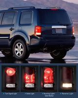 Taillight Assembly Compatible with 2009 2010 2011 2012 2013 2014 2015 Honda Pilot Smoked Red Tail Lights Rear Lamp Replacement OE Style Driver Side w/Bulbs