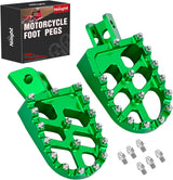 Motorcycle Foot Pegs Dirt Bike Footpegs Fit for Kawasaki KLX110 2002-2023 KLX110L 2010-2023 KX60 1998-2003 CNC Foot Pegs for Motorcycles Heavy Duty Aluminum Alloy Foot Rests, Green