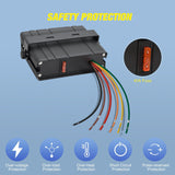 4 Gang Rocker Switch Box Waterproof SPST Toggle Panel Blue LED 12V 24V 20A 40Amp Max for Automotive Cars Vehicles Boats RVs Campers SUVs