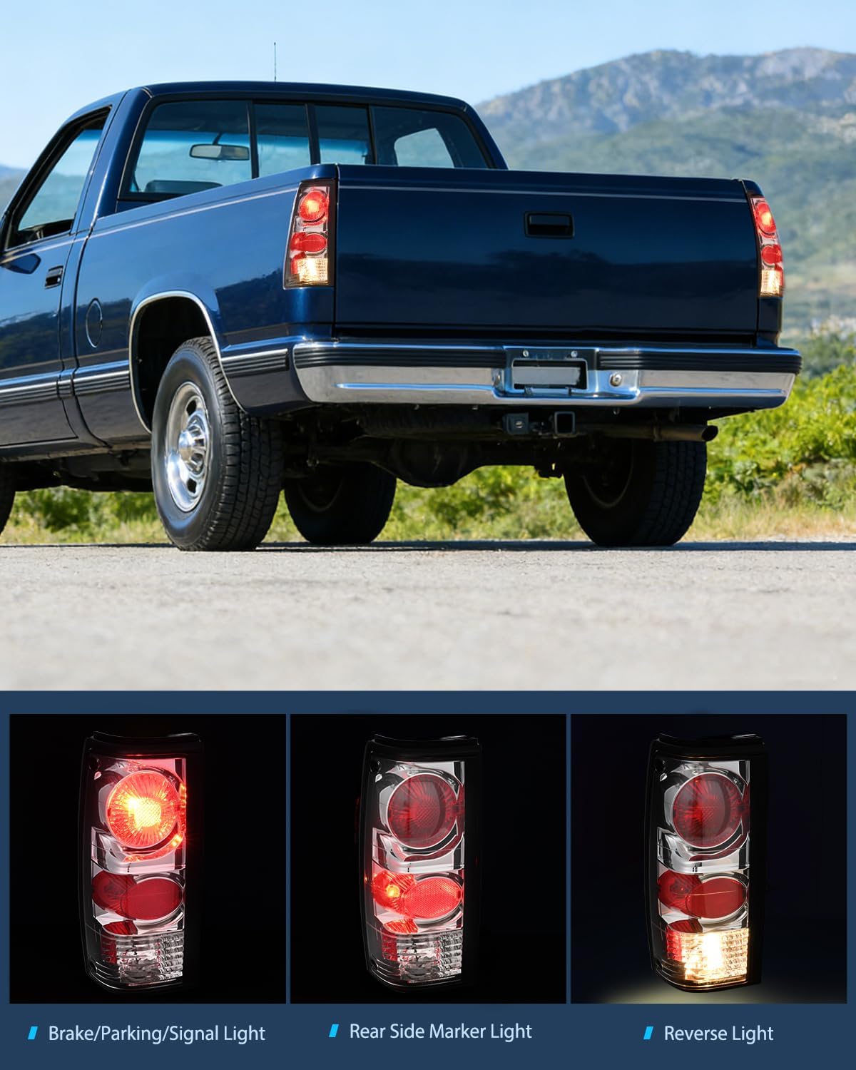 Taillight Assembly Compatible with 1982 1983 1984 1985 1986 1987 1988 1989 1990 1991 1992 1993 Chevy S10 Chevrolet S10 Blazer GMC S15 Sonoma Rear Tail Light Replacement Drive & Passenger Side