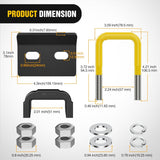 Trailer Hitch Tightener for 2 Inch Trailers Hitches Mount Anti Rattle Heavy Duty Steel with Rubber Cover Yellow U Bolt Matte Black Plate Electrophoresis Anti-Rust Triple Protective