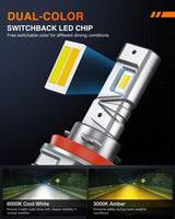 H11/H9/H8 Switchback LED Headlight Bulbs CS1 Series Nilight
