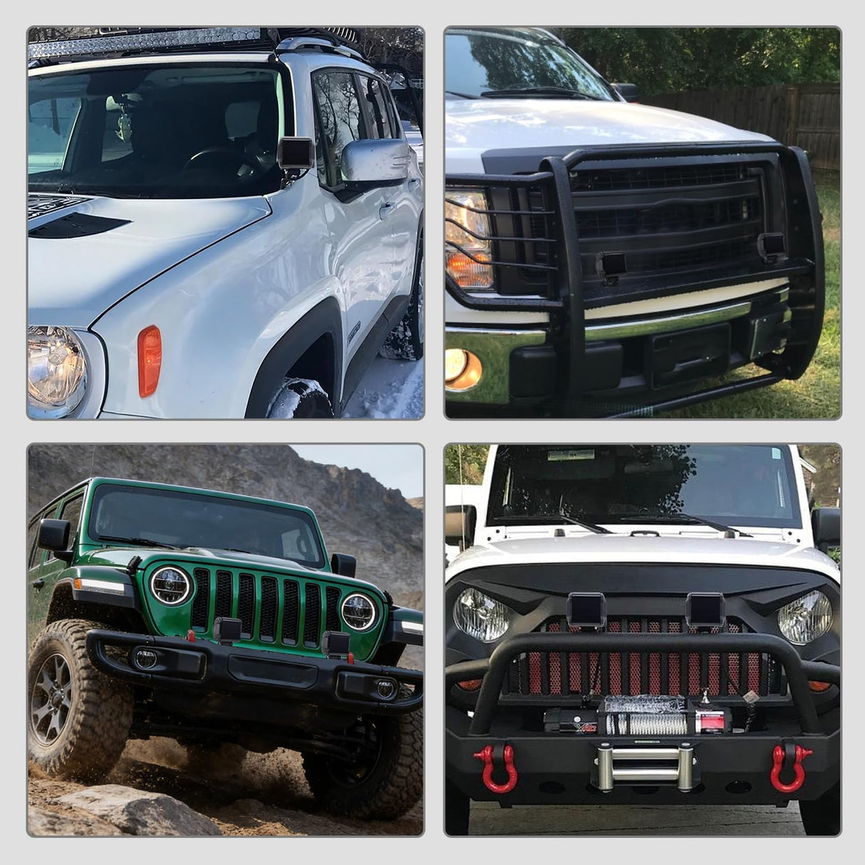 Light Bar Cover for 4 Inch LED Pods, 2 PCS Black Protective Durable Polycarbonate Lens Waterproof Dustproof Scratch-Proof for Double-Row Off Road Driving Lighting