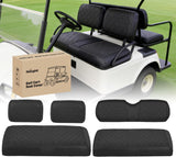 Golf Cart Seat Covers 2PCS Black Leather Club Car DS | Waterproof Leather No Staple Design All Season Protection Sun Scratch Resistant Cover Fits 1982-2000 Club Car DS