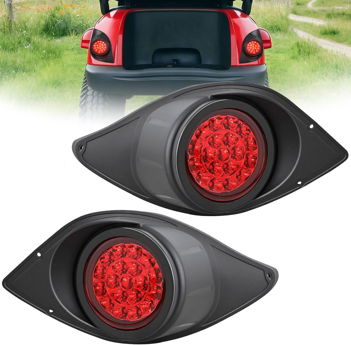 Golf Cart LED Taillights 2PCS Stop Brake Turn Yamaha Drive G29 | High Brightness Waterproof Plug and Play Running Light Upgrade Easy Installation for 2007-Up Yamaha Drive G29 Electric Carts