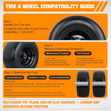 13x6.50-6 Solid Lawn Mower Tires, 13 Inch Flat-Free Polyurethane Tire with 3/4 Inch Axle Bore & 3.25 Inch Hub Length, Airless Replacement Wheels for Riding Lawn Mowers, 2 Pack