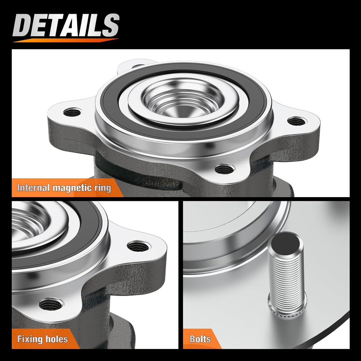 Rear Wheel Hub Bearing Assembly for Nissan Altima 2007-2014 2015 2016 2017 2018, Murano 2015-2016, Maxima 2009-2019, Pathfinder 2013-2019, Infiniti JX35, FWD 5 Lugs-512388 2Pack