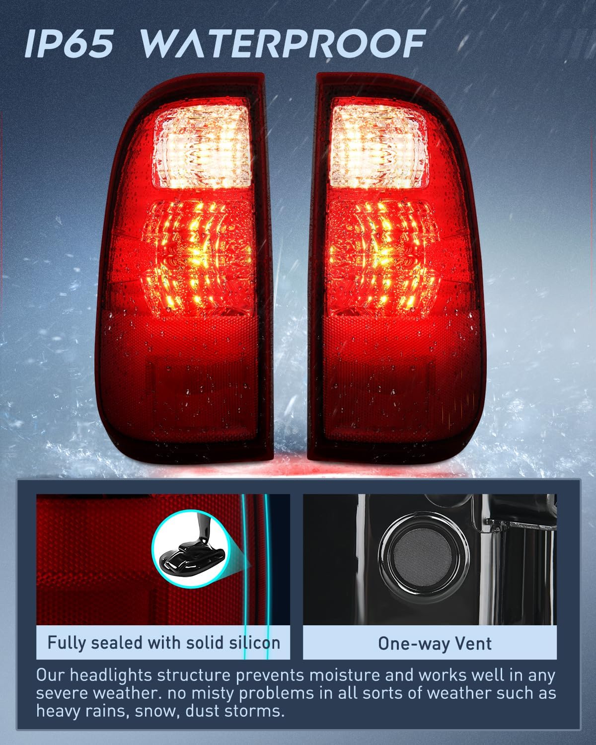 Taillight Assembly Compatible with 2008 2009 2010 2011 2012 2013 2014 2015 2016 Ford F250 F350 F450 Super Duty Rear Tail Light Lamp Replacement OE Style Driver and Passenger Side Dark Red