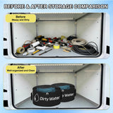 1 Pack RV Sewer Hose Storage Bag, Waterproof Utility Bag with Visible Cover Dual Zipper Closure RV Storage & Organization for Sewer Fresh Water Hoses Electrical Cords Camper Tools Accessories