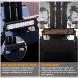 13.5 Inch Spot Flood Combo LED Light Bar Black Cover | Protective Durable Polycarbonate Lens, Waterproof Dustproof Scratch-Proof for Side-Mounted Bumper Off Road Driving Fog Lamp