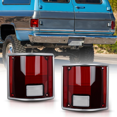Taillight Assembly Compatible with 1973 73 74 75 76 77 78 79 1980 81 82 83 84 85 85 86 87 88 89 1990 1991 Chevy C10 GMC C/K Suburban Blazer Jimmy Tail Lights Rear Driver and Passenger Side