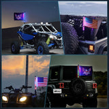 COB RGB LED Whip Light 1PC 2FT Spiral Antenna Whips | Bluetooth APP and Remote Control with DIY Chasing Patterns Music Sync and Spring Base for ATV UTV RZR Can Am and Truck
