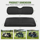 Golf Cart Rear Seat Cover 1PC Black Leather Club Car EZGO Yamaha | Thick PVC Leather Diamond Design Breathable Water Repellent Scratch Resistant Fits Club Car EZGO Yamaha Aftermarket Seats