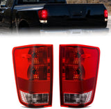 Taillight Assembly Compatible with 2004 2005 2006 2007 2008 2009 2010 2011 2012 2013 2014 2015 Nissan Titan Tail Light OE Style Rear Lamp Replacement Driver and Passenger Side Red Lens