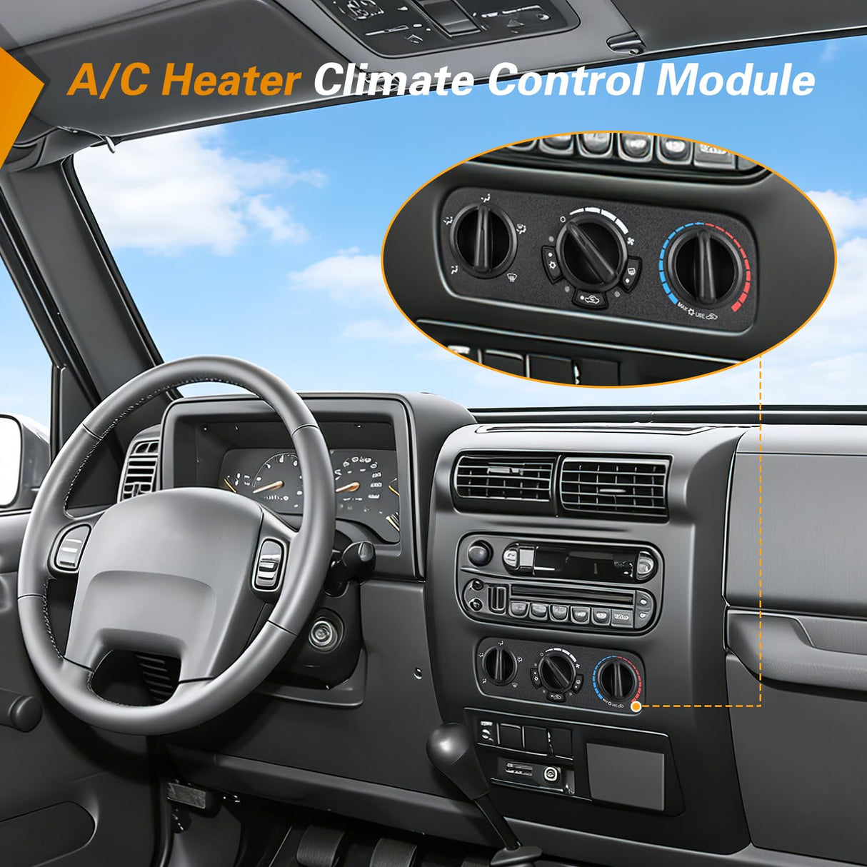 A/C Heater Climate Control Module Switch Panel | Compatible with 2007 2008 2009 2010 Jeep Wrangler JK 3.8L V6 Truck Replacement Air Conditioning Panel
