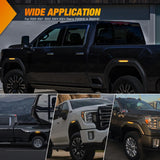 Fender Side Marker Lights 4 PCS 54 LED Smoke Lens Amber Front Rear Clearance Light Compatible with 2020 2021 2022 2023 2024 Sierra 2500HD 3500HD Pickup Truck