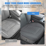 Car Seat Cushion Cover Gray Leather Front Seats Waterproof Anti-Slip with Storage Bag Wraps Bottom Fits Cars Sedan Van SUV Truck