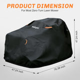 Zero Turn Mower Cover 76 Inch, Waterproof Lawn Mower Cover | Fits Mowers up to 76 InchL x 47 InchW x 47 InchH, 420D Heavy Duty Fabric, All-weather & UV Protection