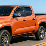 Window Visors for 2024-2025 Toyota Tacoma Double Cab 4th Gen | Tape-On Rain Guards Outside Mount Vent Visors Window Deflectors Smoke Tint, 4PCS