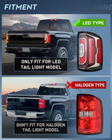 Taillight Assembly Compatible with 2016 2017 2018 GMC Sierra 1500 Tail Light with LED Type OE Style Rear Lamp Replacement Passenger Side