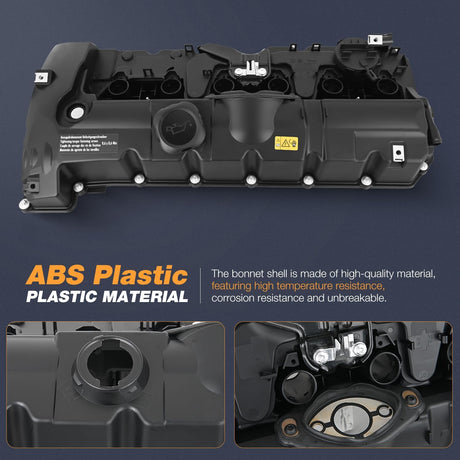 Engine Valve Cover Set for BMW 125i 128i 2007 2008 2009 2010 2011 2012 2013, 130i 323i 328i 525i 528i 528xi 530i 2006-2013, X1 X3 X5 Z4 2006 2007 2008 2009-2011 (Bolts Included)