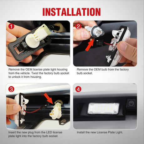 License Plate Lights Compatible with 2012 2013 2014 2015 2016 2017 2018 2019 2020 TOYOTA 86 with Black housing 6000K White 2PCS Pack