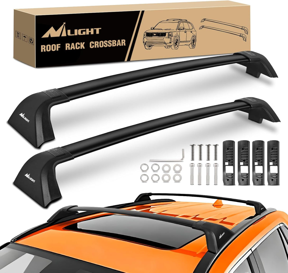 Roof Rack Cross Bars Fit for Toyota Highlander XLE Limited Platinum 2020 2021 2022 2023,Adjustable Aluminum car Crossbars with Rubber Pad for Cargo Carrier Luggage Bike Kayak Rooftop Snowboard