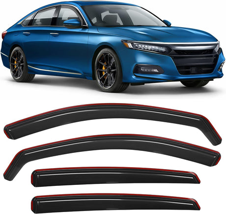 in Channel Window Visors for Honda Accord 2018 2019 2020 2021 2022, Wind Deflectors for Sun Rain & Ventilation, Smoke Tinted, 4PCS