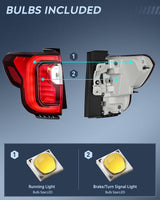 Taillight Assembly Compatible with 2020 2021 2022 2023 GMC Acadia | SL SLE SLT Denali LED Outer Tail Light Replacement OE Style Chrome Bezel Driver Side