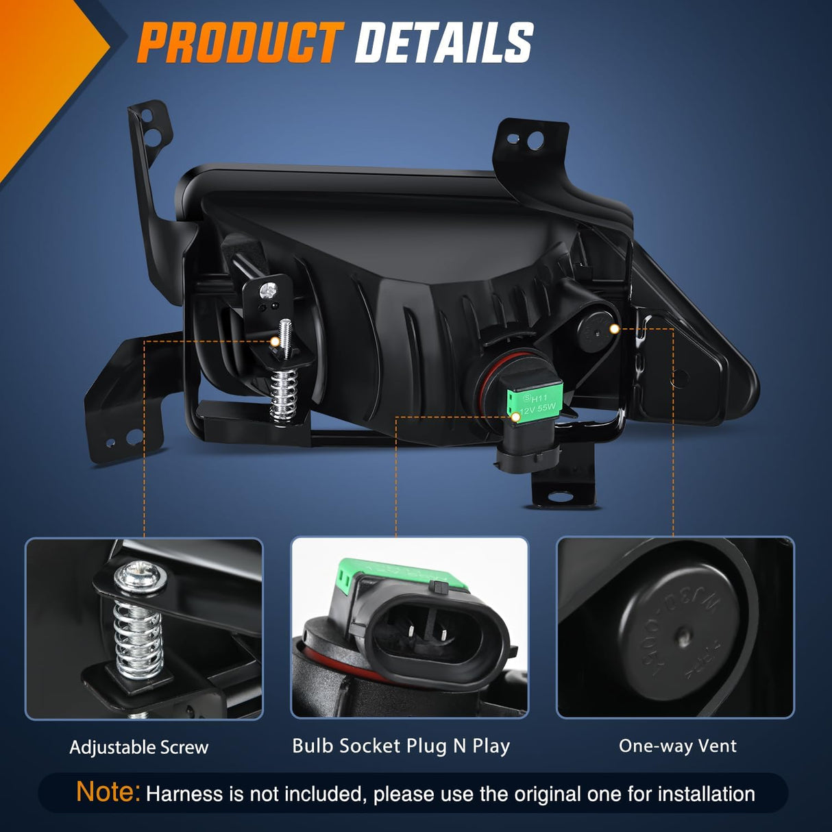 Fog Lights Assembly Compatible with 2006 2007 2008 Honda Pilot w/H11 12V 55W Bulbs Clear Lens Driver and Passenger Side