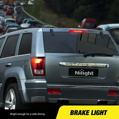 Third Brake Light Tail High Mount 3rd Stop Lights Red Lens Compatible with Jeep Grand Cherokee 2005 2006 2007 2008 2009 2010 Van SUV Rear Center Cab Lamp
