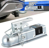 Straight Trailer Coupler with Security Latch&Chain for 1-7/8 Inch Hitch Ball, 2-Inch Channel,2000 LBS, Heavy Duty Trailler Tongue Coupler for Station Wagon, Truck, Bolted & welded installation