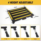 RV Step Stool Aluminum Folding Platform Steps 19x14.5 RV Steps 4 Levels Adjustable Heavy Duty Step Stool with Anti-Slip Surface Rubber Feet Portable Handle 500lbs for Camper Trailer, Black