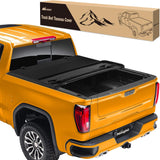 Soft Tri-fold Truck Bed Tonneau Cover Compatible with Chevy Silverado 1500/GMC Sierra 1500 2007-2025-5.9ft