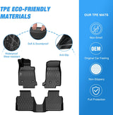 TPE Floor Mats for Cadillac CT5 2019 2020 2021 2022 2023 2024 All Weather Custom Fit Heavy Duty Floor Liners