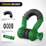2 Pack 3/4 Inch D-Ring Shackle with 7/8 Inch Screw Pin 41,887lbs Break Strength, Heavy Duty Off Road Recovery Shackle with Isolators Washers for Use with Tow Strap, Winch, Off-Road Jeep Truck Vehicle