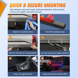 60 Inch Emergency Strobe Light Strips with Controller Red Blue | 384LED Flashing Warning Hazard Safety for Rear Window Tailgate on Truck Trailer Construction Plow Pickup Tow SUV Vehicles