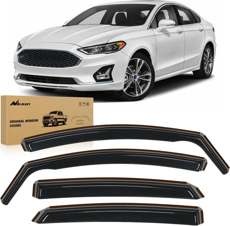 Vent Window Visors for Ford Fusion 2013 2014 2015 2016 2017 2018 2019 2020, in-Channel Rain Guards, Original Window Deflectors-4PCS