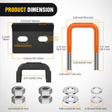 Trailer Hitch Tightener for 2 Inch Trailers Hitches Mount Anti Rattle Heavy Duty Steel with Rubber Cover Orange U Bolt Matte Black Plate Electrophoresis Anti-Rust Triple Protective