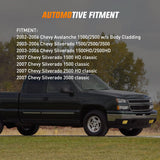 2002-2007 Chevy Silverado 1500 2500 3500 2002-2006 Avalanche Fog Light Assembly Body Cladding H10 Halogen Bulbs Amber Lens Nilight