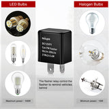 4PCS Flasher Relay Adjustable 2 Pin Electronic Blinker Relay 12V Fixes Motorcycle Turn Signal and Hazard Warn Hyper Blink Flash or No Flash for LED and Halogen Bulbs