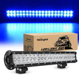 LED Light Bar 20 Inch 126W Spot Flood Combo Blue Beam Off Road Lamp Fishing Hunting Emergency Deck Work Lighting for Trucks UTV Pick-up Van Boat Tractor