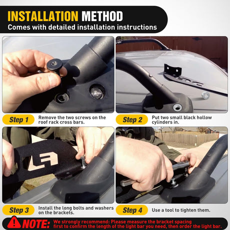 52 inch LED Light Bar Bracket Mounting Upper Windshield Roof Cab Brackets Compatible with Toyota FJ Cruiser with Roof Rack 2007 2008 2009 2010 2011 2012 2013 2014