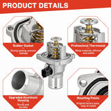 Aluminium Thermostat Housing Assembly Compatible with Chevy Aveo 09-14 Cruze 10-20 Sonic 12-15 Pontiac G3 09-10 Engine Coolant Thermostat Housing for Car 96984104 55564891 55578419 55597008
