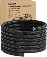 10AN 20FT PTFE Stainless Steel Braided Fuel Line Hose Only | Compatible with E85 PTFE Teflon EFI Fuel Line Universal for LS Engines & Automotive Racing Applications