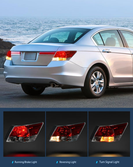 Taillight Assembly Compatible with 2008 2009 2010 2011 2012 Honda Accord Sedan Tail Lights Rear Lamp Replacement OE Style Passenger Side w/Bulbs
