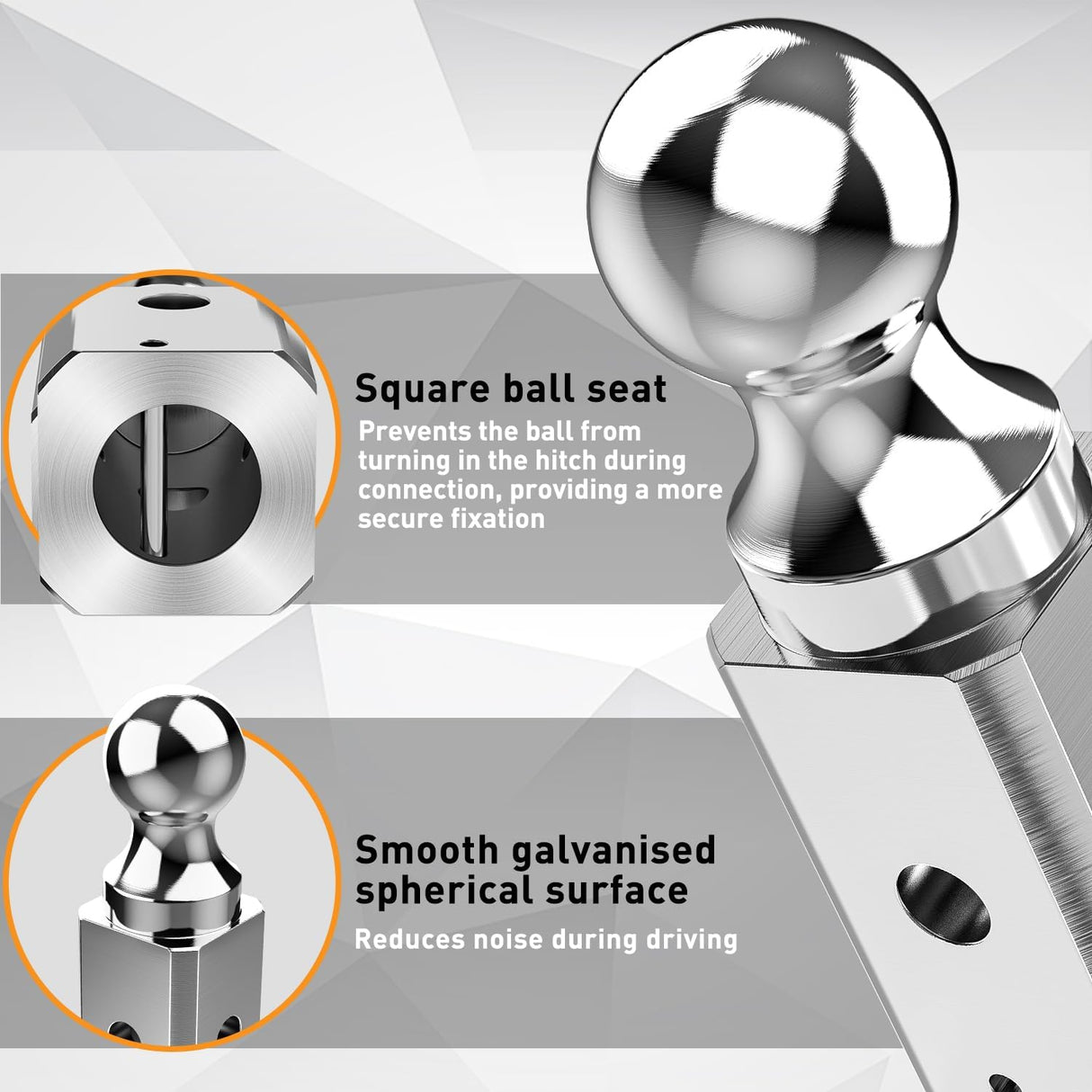 GNXA2000 Gooseneck Hitch Ball Compatible with B&W Trailer Hitches, 2-5/16 Inch Replacement Gooseneck Tow Hitch Ball 30,000lbs Load Capacity