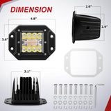 Flush Mount LED Light Pods 2PCS 42W Amber White 3 Lighting Modes Fog Lights Spot Flood Combo Beam with Dual Control 18AWG Wiring Harness for Truck Pickup Golf Cart UTV ATV SUV Boat 4x4 Car