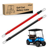 2PCS 4 AWG 18 Inch Golf Cart Battery Cable Kit Pure Copper for EZGO TXT | Heavy Duty Pure Copper AC/DC Wire Kits with Tinned Copper Lugs for 36V/48V EZGO TXT 1994-up