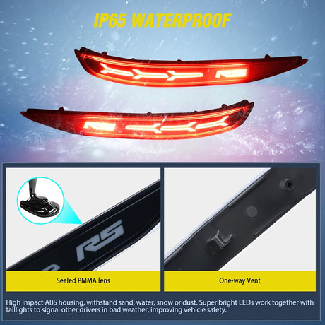 Rear Bumper Tail Light Compatible with 2017 2018 2019 2020 2021 2022 Chevy Equinox Smoke Lens LED Reflector Bumper Lamps Brake Turn Signal Sequential Flashing Driving Taillights Replacement